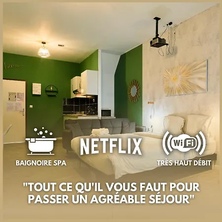 Ng Prestige - Lille I Roubaix Centre - 121 - Balneo - Kitchenette - Terrasse - Wifi - Netflix Apartment Exterior photo